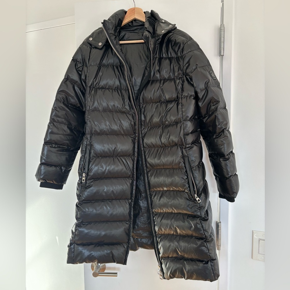 Tory Burch Black Hooded Puffer Jacket